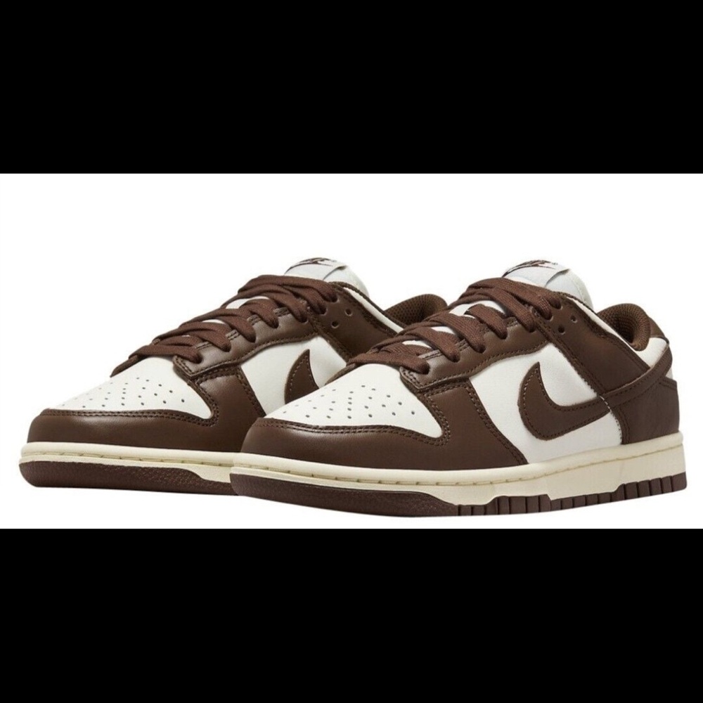 Nike Chocolate Brown and White Low-Top Sneakers